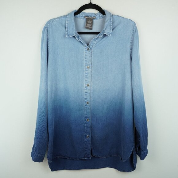 Chelsea & Theodore Blue Ombre Shirt Size Large - Picture 1 of 10